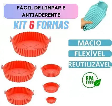 Kit 6 unidade de capas protetoras de silicone para AirFryer e Forno Elétrico